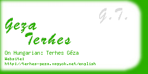 geza terhes business card