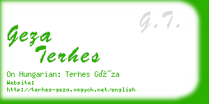 geza terhes business card